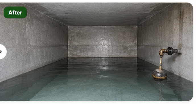 Clean underground water tank after cleaning in Kandivali