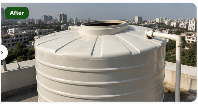 Clean overhead water tank after cleaning in Thane